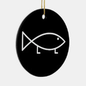 Jezus vis met legen - siervissen keramisch ornament (Rechts)