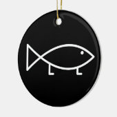 Jezus vis met legen - siervissen keramisch ornament (Links)