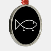 Jezus vis met legen - siervissen metalen ornament (Rechts)