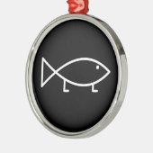 Jezus vis met legen - siervissen metalen ornament (Links)