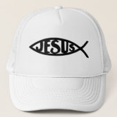 Jezus Vis (Pet zwart) Trucker Pet (Voorkant)