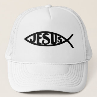 Jezus Vis (Pet zwart) Trucker Pet