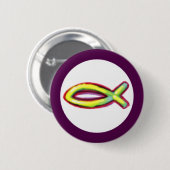 Jezus Vis Ronde Button 5,7 Cm (Voorkant /achterkant)