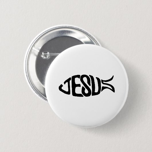 Jezus Vis Ronde Button 5,7 Cm (Voorkant /achterkant)