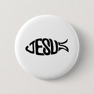 Jezus Vis Ronde Button 5,7 Cm
