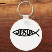 Jezus Vis (Sleutelhanger zwart) Sleutelhanger (Voorkant)