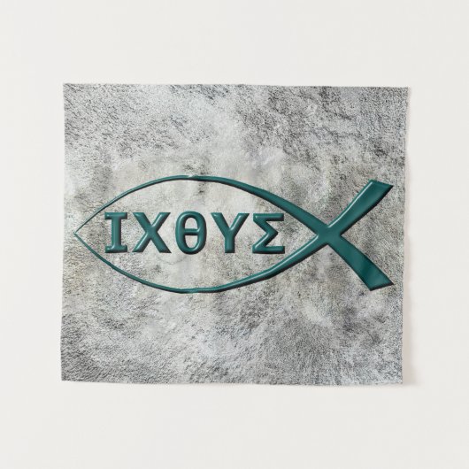 Jezus Vis Symbool Tapestry Wandkleed (Voorkant (horizontaal))