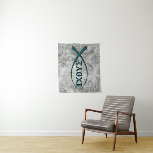 Jezus Vis Symbool Tapestry Wandkleed (In situ)