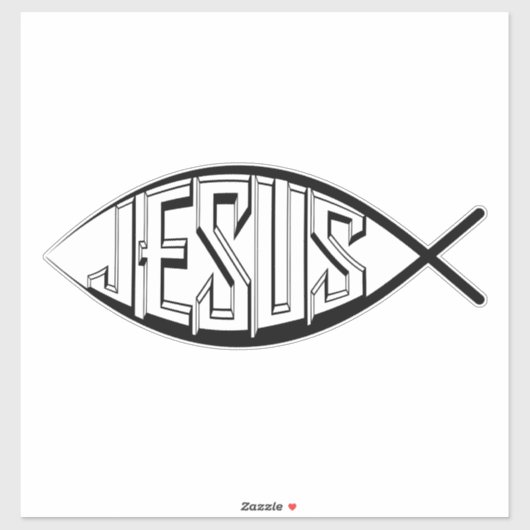 JEZUS VISSYMBOOL GROTE STICK STICKERS (Vel)