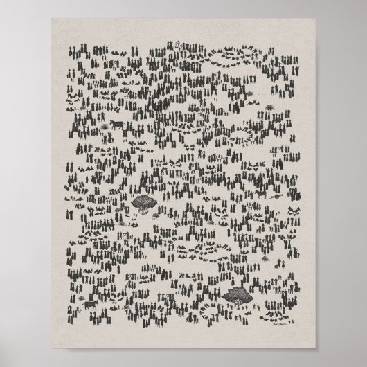 Jezus voedt de 5000 - God zorgt voor Bijbelse muur Poster (Voorkant)