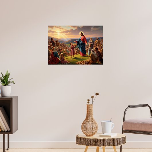 Jezus voedt de mensen Poster (Woonkamer 3)