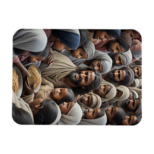 Jezus voedt de veelheid magneet (Horizontaal)