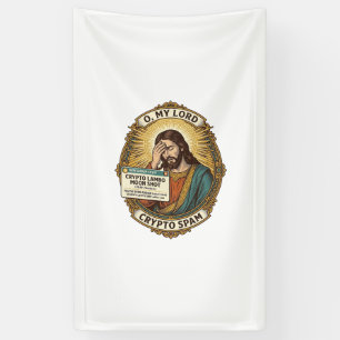 Jezus Voegde Spam Crypto Groepschat Ergernis Humor Spandoek