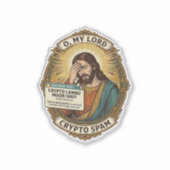 Jezus Voegde Spam Crypto Groepschat Ergernis Humor Sticker (Voorkant)