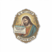 Jezus Voegde Spam Crypto Groepschat Ergernis Humor Sticker (Voorkant)