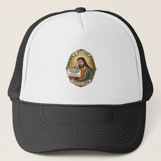Jezus Voegde Spam Crypto Groepschat Ergernis Humor Trucker Pet (Voorkant)