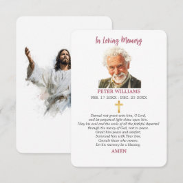 Jezus Voor Altijd in Onze Harten Herdenkingsrouwka Bedankkaart