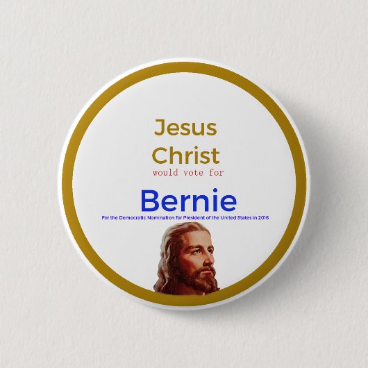 Jezus voor Bernie Ronde Button 5,7 Cm (Voorkant)