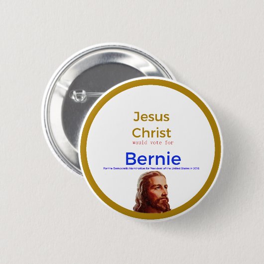 Jezus voor Bernie Ronde Button 5,7 Cm (Voorkant /achterkant)