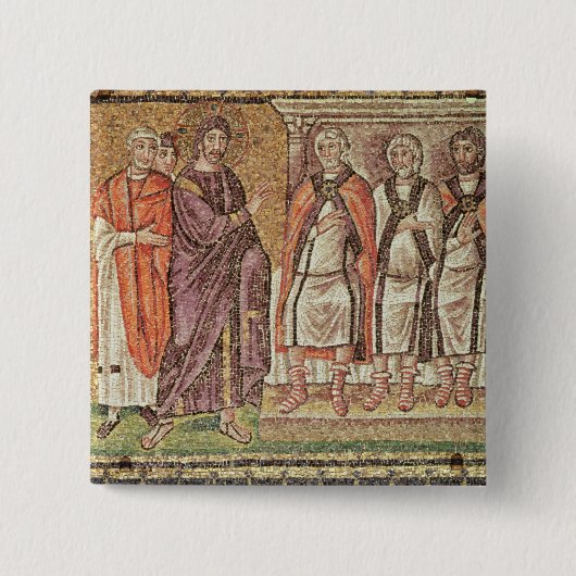 Jezus voor Caiphus Vierkante Button 5,1 Cm (Voorkant)