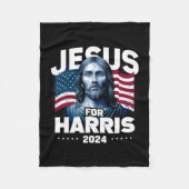 Jezus voor Harris Kamala 2024 Fleece Deken (Voorkant)