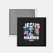 Jezus voor Harris Kamala 2024 Magneet (Voorkant / Achterkant)