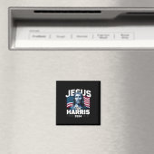 Jezus voor Harris Kamala 2024 Magneet (Insitu (Vaatwasser))