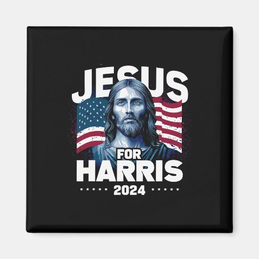 Jezus voor Harris Kamala 2024 Magneet (Voorkant)