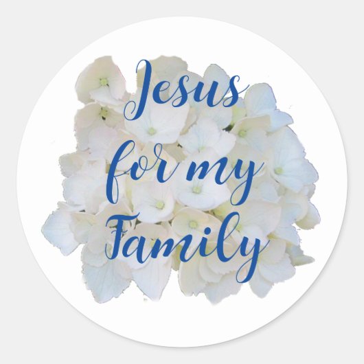 Jezus voor mijn familie ronselaar ronde sticker (Voorkant)