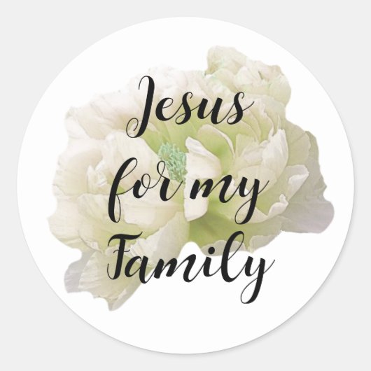 Jezus voor mijn familie ronselaar ronde sticker (Voorkant)
