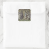 Jezus voor Pontius Pilate Vierkante Sticker (Tas)