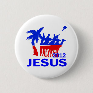 Jezus voor President 2012 Ronde Button 5,7 Cm