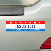 Jezus voor President Elk jaar Bumpersticker (Op auto)