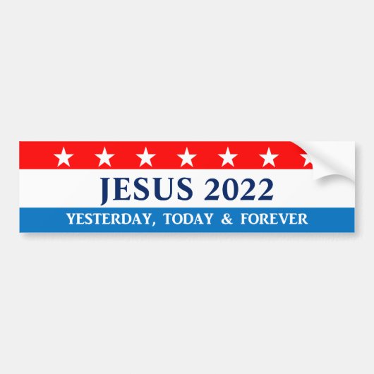 Jezus voor President Elk jaar Bumpersticker (Voorkant)