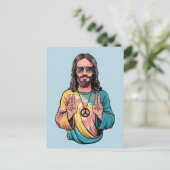 Jezus vrede hippie briefkaart (Staand voorkant)