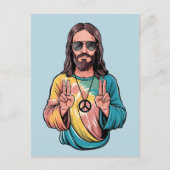 Jezus vrede hippie briefkaart (Voorkant)