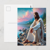Jezus vredige Redder in Goddelijke Reflectie Briefkaart (Voorkant / Achterkant)