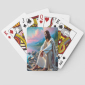 Jezus vredige Redder in Goddelijke Reflectie Pokerkaarten (Achterkant)