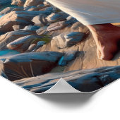 Jezus vredige Redder in Goddelijke Reflectie Poster (Hoek)