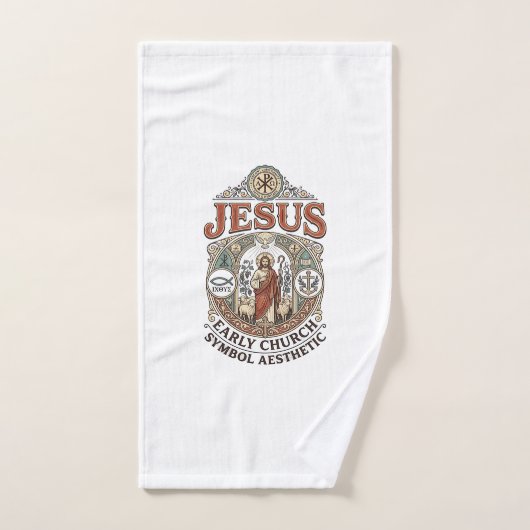 Jezus Vroegkerkelijk Symbool Esthetisch Jezus Vroe Handdoek (Handdoek)