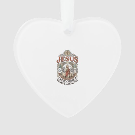 Jezus Vroegkerkelijk Symbool Esthetisch Jezus Vroe Ornament (voorkant)