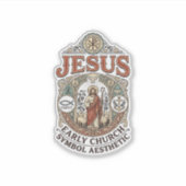 Jezus Vroegkerkelijk Symbool Esthetisch Jezus Vroe Sticker (Voorkant)