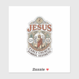 Jezus Vroegkerkelijk Symbool Esthetisch Jezus Vroe Sticker