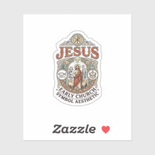 Jezus Vroegkerkelijk Symbool Esthetisch Jezus Vroe Sticker
