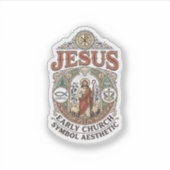 Jezus Vroegkerkelijk Symbool Esthetisch Jezus Vroe Sticker (Voorkant)