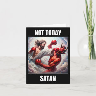 Jezus vs Satan in een bokswedstrijd - niet vandaag Kaart