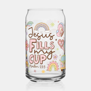 Jezus vult mijn beker blikvorm glas