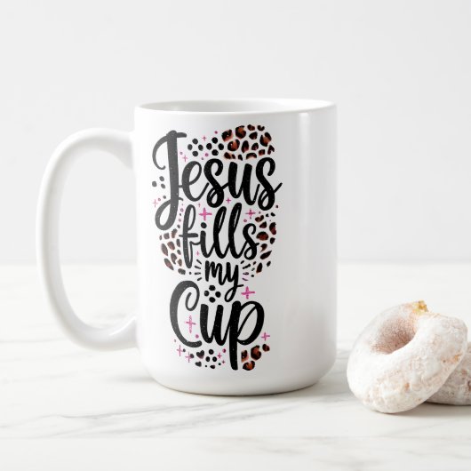 Jezus vult mijn beker koffiemok (Met donut)
