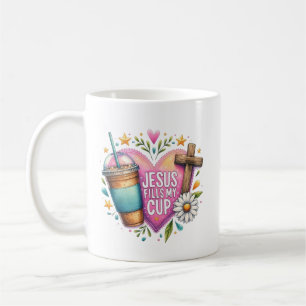 Jezus vult mijn kopje Christelijke koffieliefhebbe Koffiemok