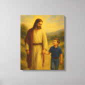 Jezus Wandelen Met Boy™ LDS Muurschildering Canvas (Voorkant)